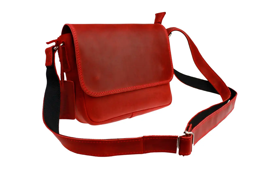 Кожаная женская сумка &laquo;Wave&raquo; M &ndash; Красная 800 фото