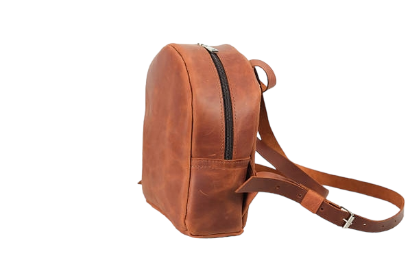 Жіночий шкіряний рюкзак Mini - Темно-коричневий 713 фото