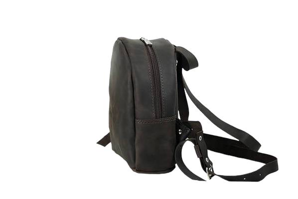 Жіночий шкіряний рюкзак Mini - Темно-коричневий 713 фото