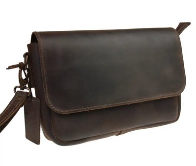 Кожаная женская сумочка клатч Classic - Темно-коричневая 802 фото