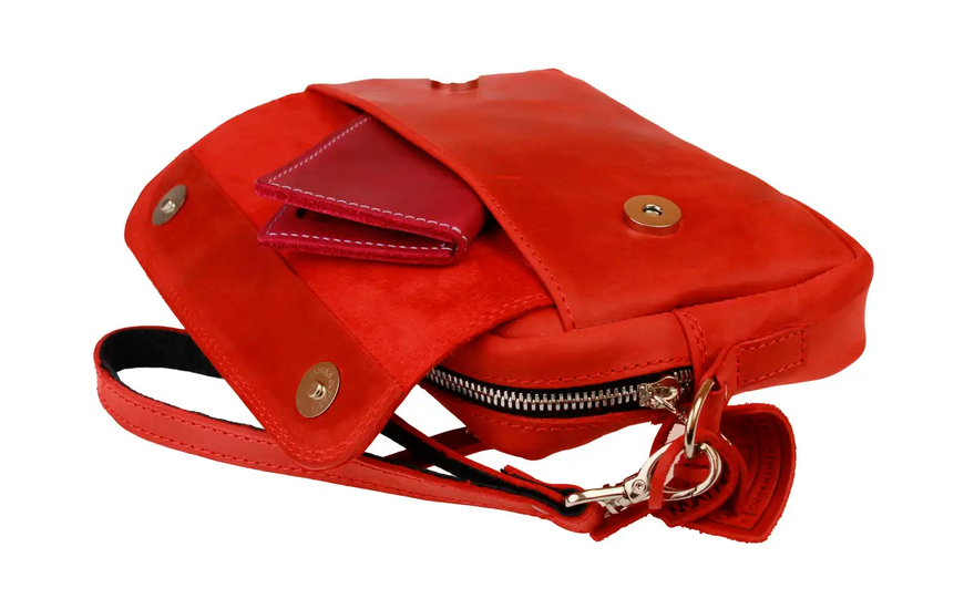 Шкіряна жіноча сумочка клатч "FS" - Червона 763 фото