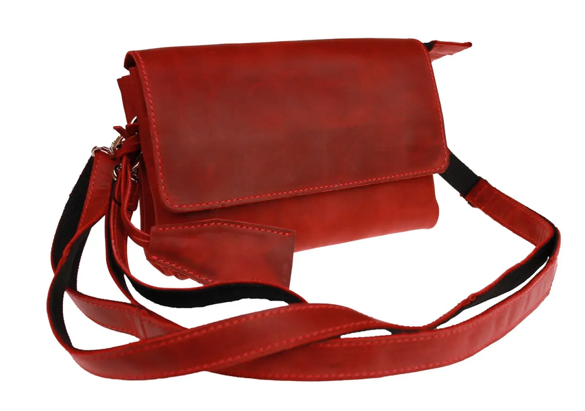 Шкіряна сумка клатч жіночий подвійна - Червона 762 фото