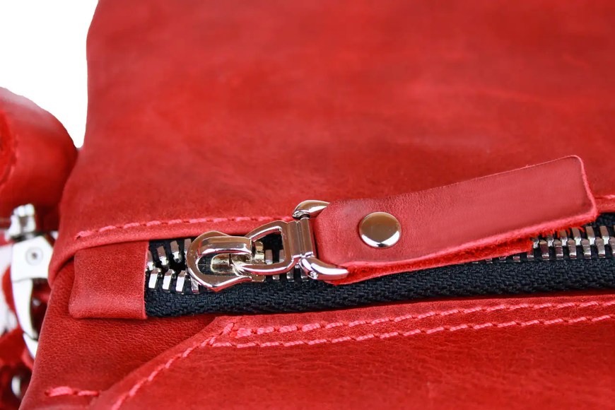 Шкіряна сумка клатч жіночий подвійна - Червона 762 фото