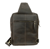 Кожаная мужская сумка слинг Crossline #2 - Темно-коричневая 772 фото