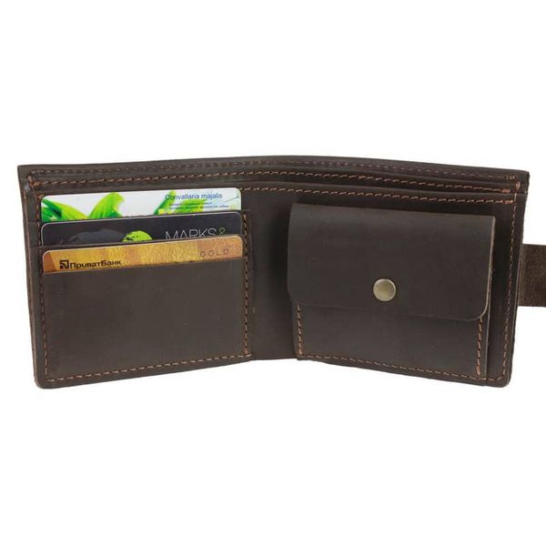 Шкіряний гаманець Classic - Темно-коричневий 749 фото