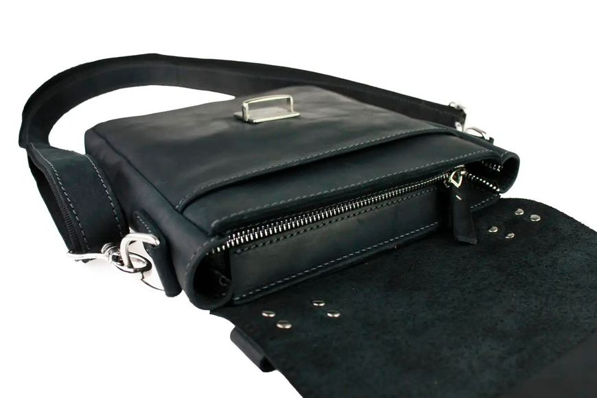 Шкіряна чоловіча сумка Metalik - Чорна 715 фото