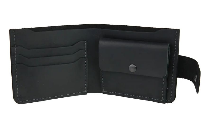 Шкіряний гаманець Modern New - Чорний 764 фото