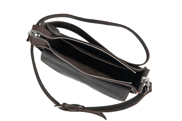 Жіноча шкіряна сумочка Kvadrat - Темно-коричнева 700 фото
