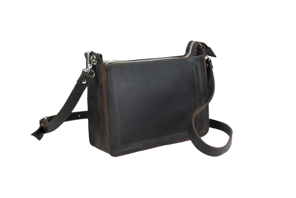 Жіноча шкіряна сумочка Kvadrat - Темно-коричнева 700 фото