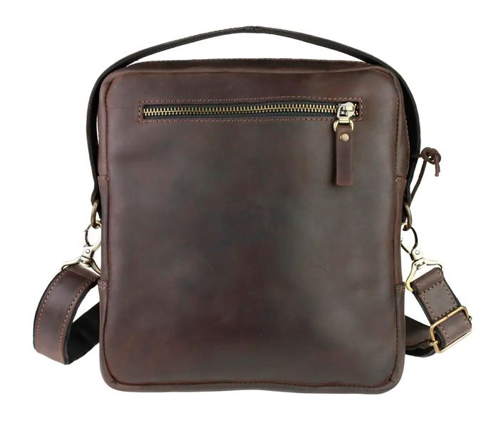 Шкіряна чоловіча сумка через плече RX - Темно-коричнева 774 фото