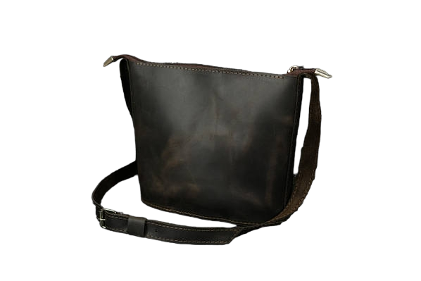 Жіноча шкіряна сумочка Alisa - Темно-коричнева 709 фото