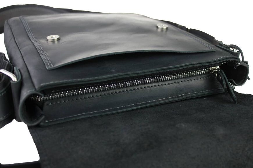 Шкіряна чоловіча сумка M2 series - Чорна 789 фото