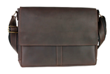 Кожаная горизонтальная сумка XL для документов А4 - Темно-коричневая 695 фото
