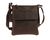 Кожаная мужская сумка через плечо тонкая XF - Темно-коричневая 776 фото