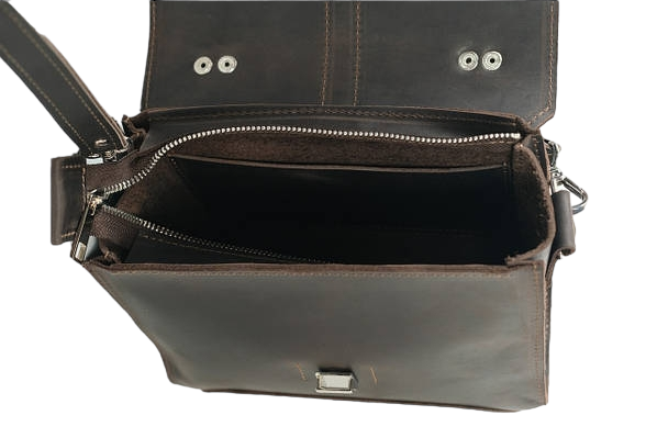 Шкіряна жіноча сумка Style - Темно-коричнева 672 фото