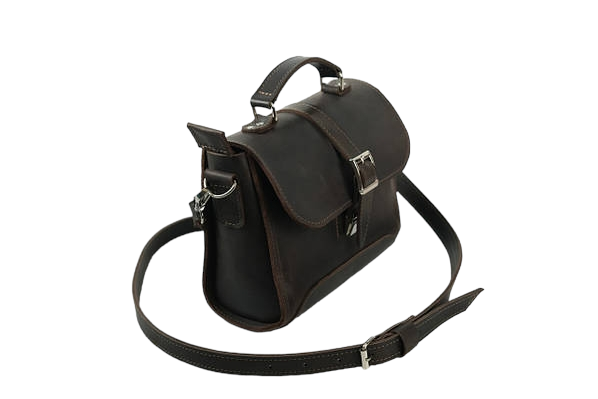 Шкіряна жіноча сумка Style - Темно-коричнева 672 фото