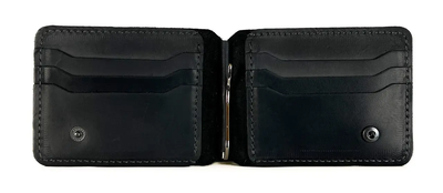 Шкіряний гаманець з затиском Double – Зелений 745 фото