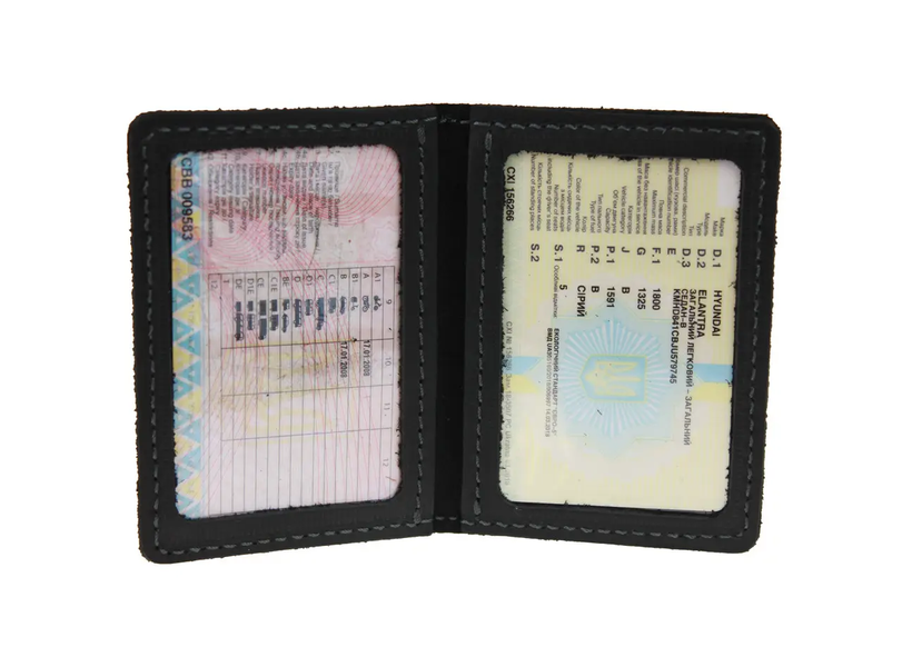 Обкладинка для автодокументів / ID паспорта Type #1 - Чорний 805 фото