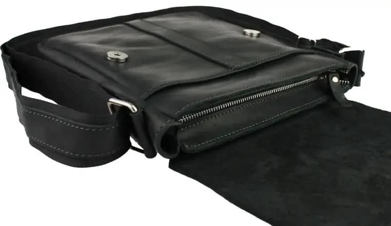 Шкіряна вертикальна сумка XL для документів А4 - Чорна 787 фото