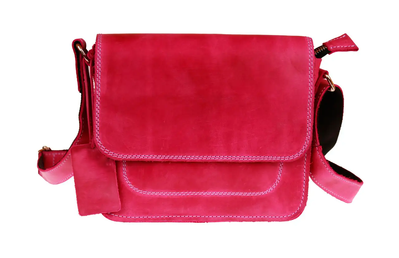 Шкіряна жіноча сумка «Desire» M - Фуксія (пурпурна) 798 фото