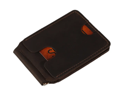 Кожаный кошелек с зажимом Simple – Красный 744 фото