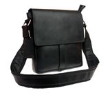 Кожаная мужская сумка S Plus - Черная 785 фото