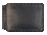Шкіряний гаманець з затиском Double - Чорний 745 фото