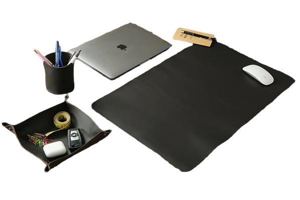 Шкіряний бювар, підкладка на стіл (під ноутбук) 375 х 600 мм - Темно-коричневий 903 фото