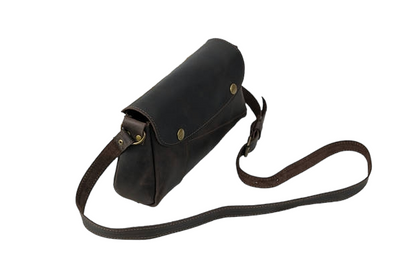 Женская кожаная сумка Смурфетка - Темно-коричневая 708 фото