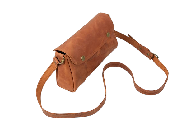 Жіноча шкіряна сумочка Смурфетка - Темно-коричнева 708 фото